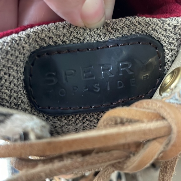 Sperry Topsider Hikerfish Linen Leopard Boots GUC - Picture 9 of 16